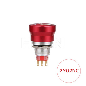 red color head mushroom 22MM 2no2nc emergency start stop control switch