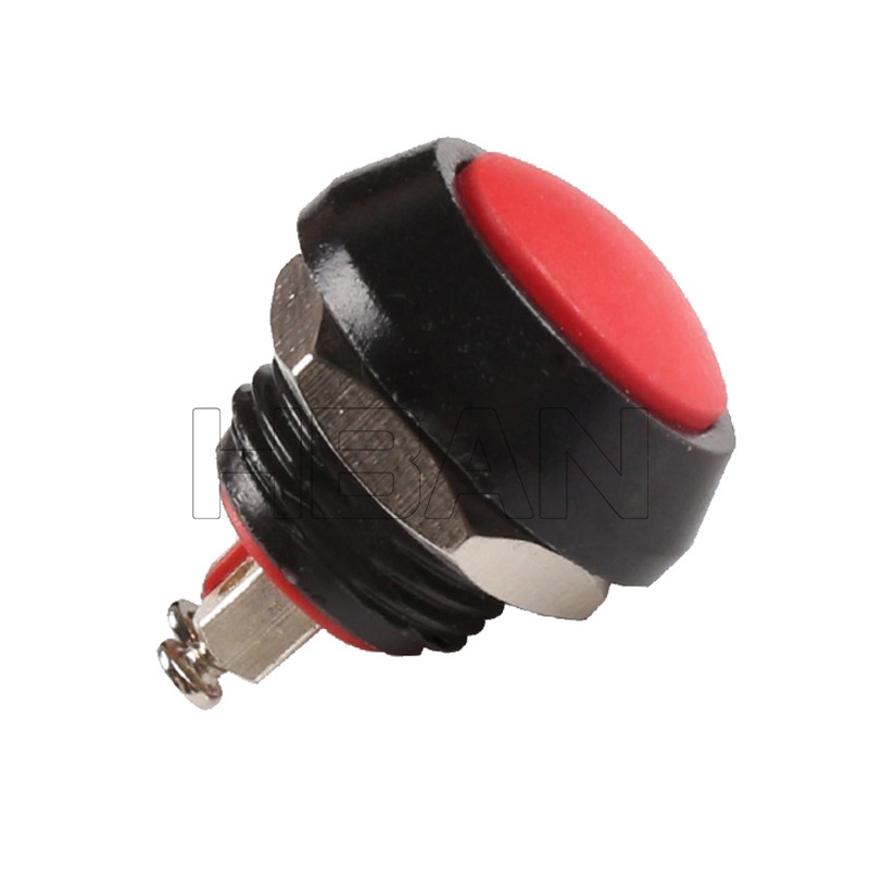 CE Domed head switch metal black momentary small round 12mm momentary push button switch