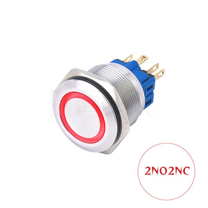 hbgq series  metal led illuminated 2no2nc waterproof momentary push button on/off switch