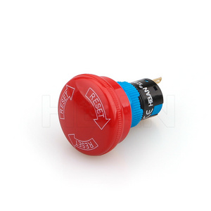 hban 1NO1NC plastic red mushroom head twist release on-off push button emergency stop switch