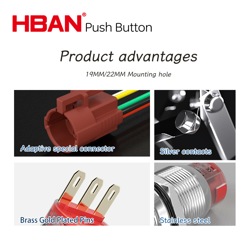 HBAN AGQ-11X/2 three position 1no1nc key selector rotary push button switch 2 way