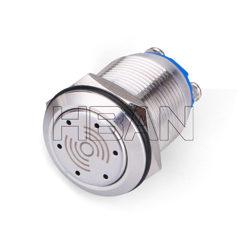 yueqing hban stainless steel Metal flash Screw terminal 19mm led lights buzzer 12v