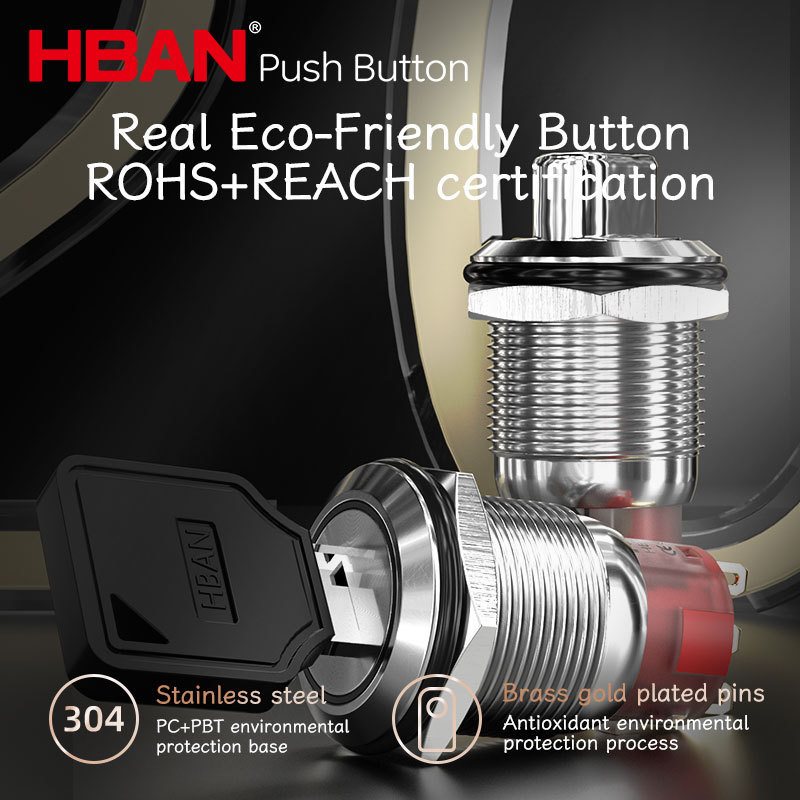 HBAN AGQ-11X/2 three position 1no1nc key selector rotary push button switch 2 way