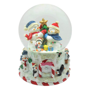 Musical Christmas Snowman 100MM Polyresin Snow Globe with Falling Snowflakes & Music