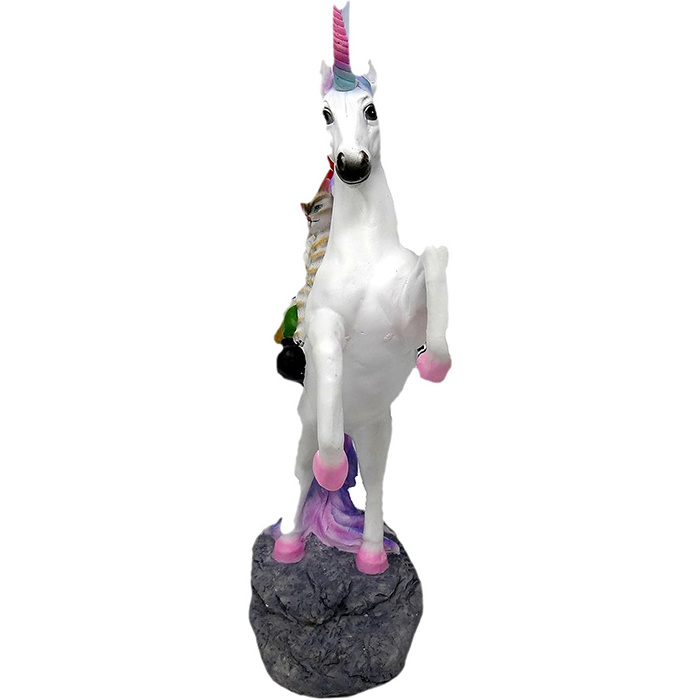 The Ultimate Trio Cat Gnome & Unicorn Statue- Indoor/Outdoor Garden Gnome Sculpture for Patio, Yard or Lawn