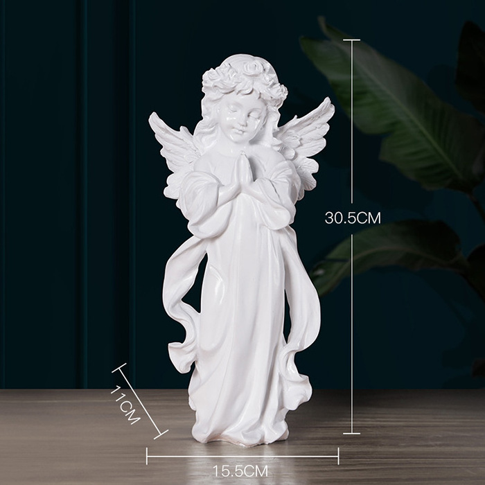 Cherubs Angels Resin Garden Statue Figurine, Indoor Outdoor Home Garden Decoration, Adorable Angel Sculpture Memorial Statue