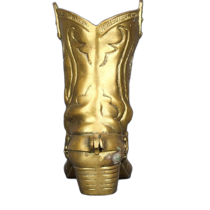 Metal Cowboy Boot Vase with Spur