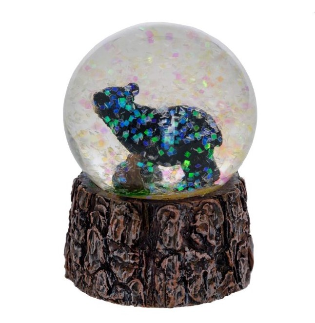 Great Smoky Mountains Snow Globe  Black Bear Snow Globe Christmas Light Up Decorations Glitter Snow Globes Collectibles