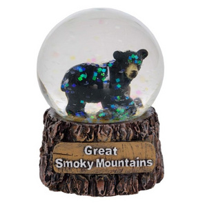 Great Smoky Mountains Snow Globe  Black Bear Snow Globe Christmas Light Up Decorations Glitter Snow Globes Collectibles