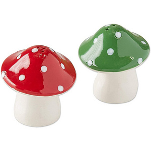 Mushroom Shape Ceramic Salt & Pepper Shaker Set, Ceramic