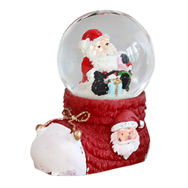 Christmas Snow Globe Music Box Santa Polyresin Snow Globe Tabletop Ornament Xmas Gift