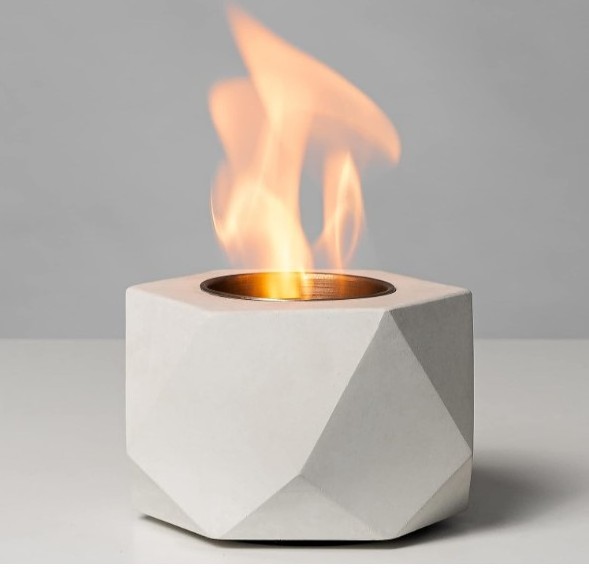 concrete Tabletop Fire Pit Fire Bowl, Mini Cement Fireplace