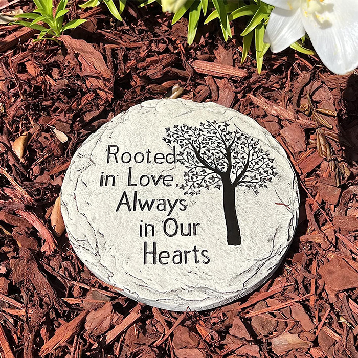 Garden Memorial Stepping Stone - Rooted in Love, Always in Our Hearts - Tree of Life