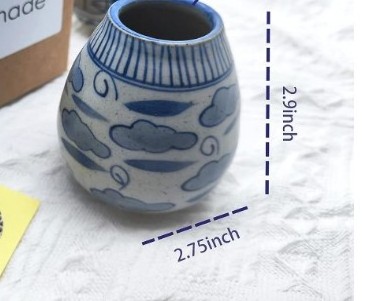 Purely Handmade Ceramic Jars - Fits all Matches, Candle Accessories Pottery Hand Painting Clouds, Match Striker Jar for Cute