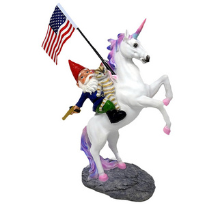 The Ultimate Trio Cat Gnome & Unicorn Statue- Indoor/Outdoor Garden Gnome Sculpture for Patio, Yard or Lawn