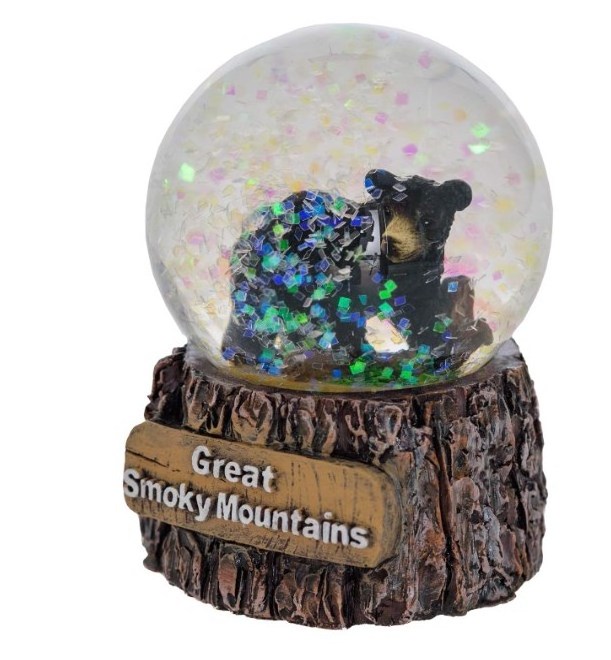 Great Smoky Mountains Snow Globe  Black Bear Snow Globe Christmas Light Up Decorations Glitter Snow Globes Collectibles