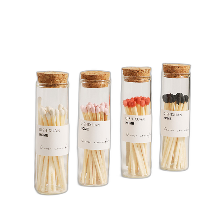 Handmade Personalized Custom Colored Matches Glass Jar Cigar Matches