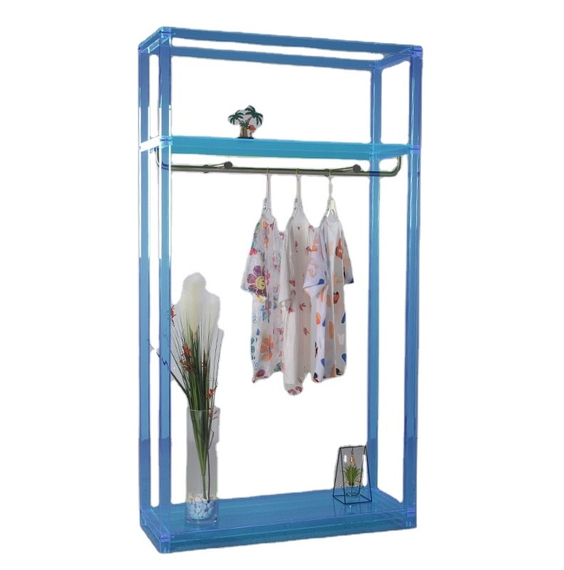 Best selling factory seller acrylic clothing store display stands professional supplier hanging wall clothing store display rack