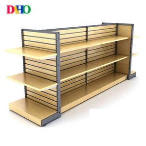 Wholesale multi-functional retail store metal acrylic shoe slatwall display shelf