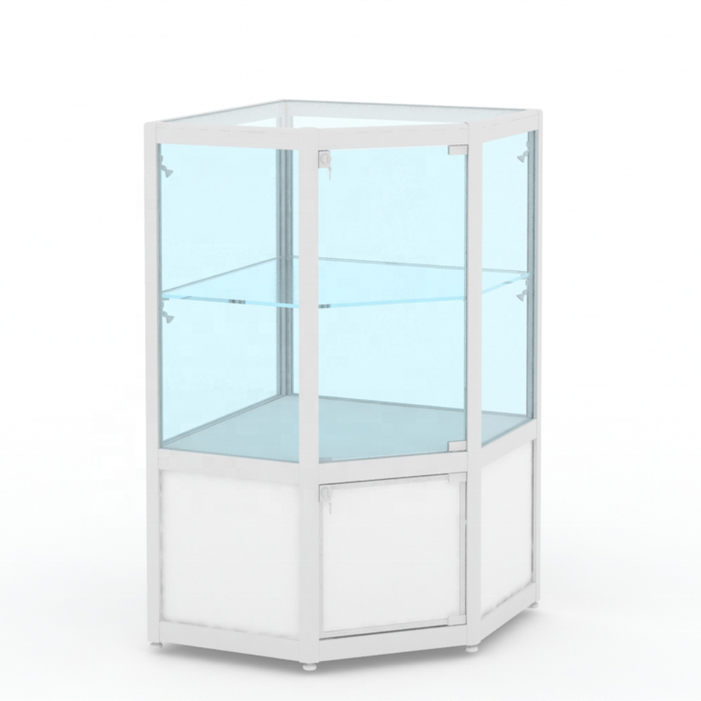 LED light lockable glass showcase jewelry display cabinets museum souvenir display case