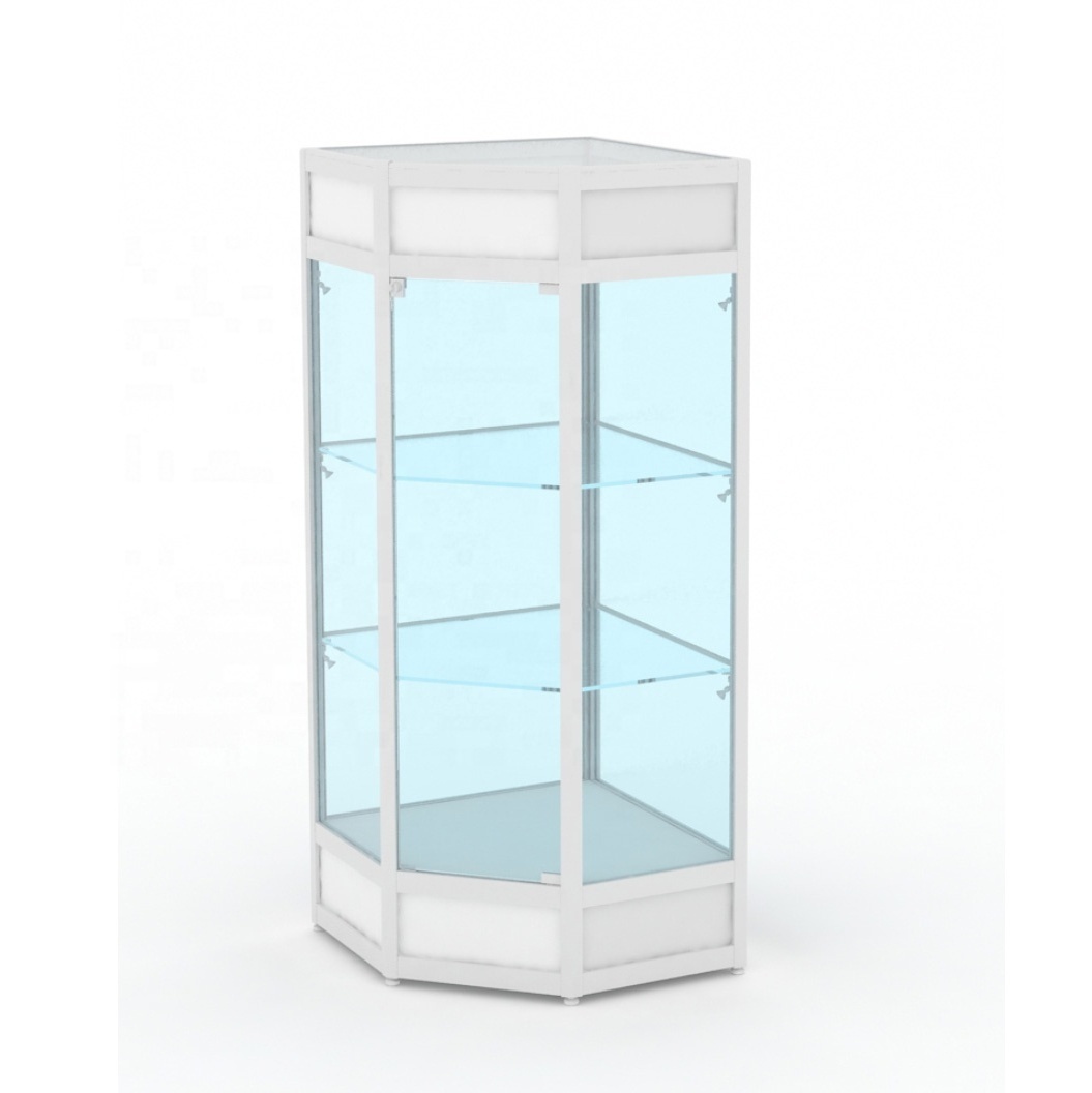 LED light lockable glass showcase jewelry display cabinets museum souvenir display case