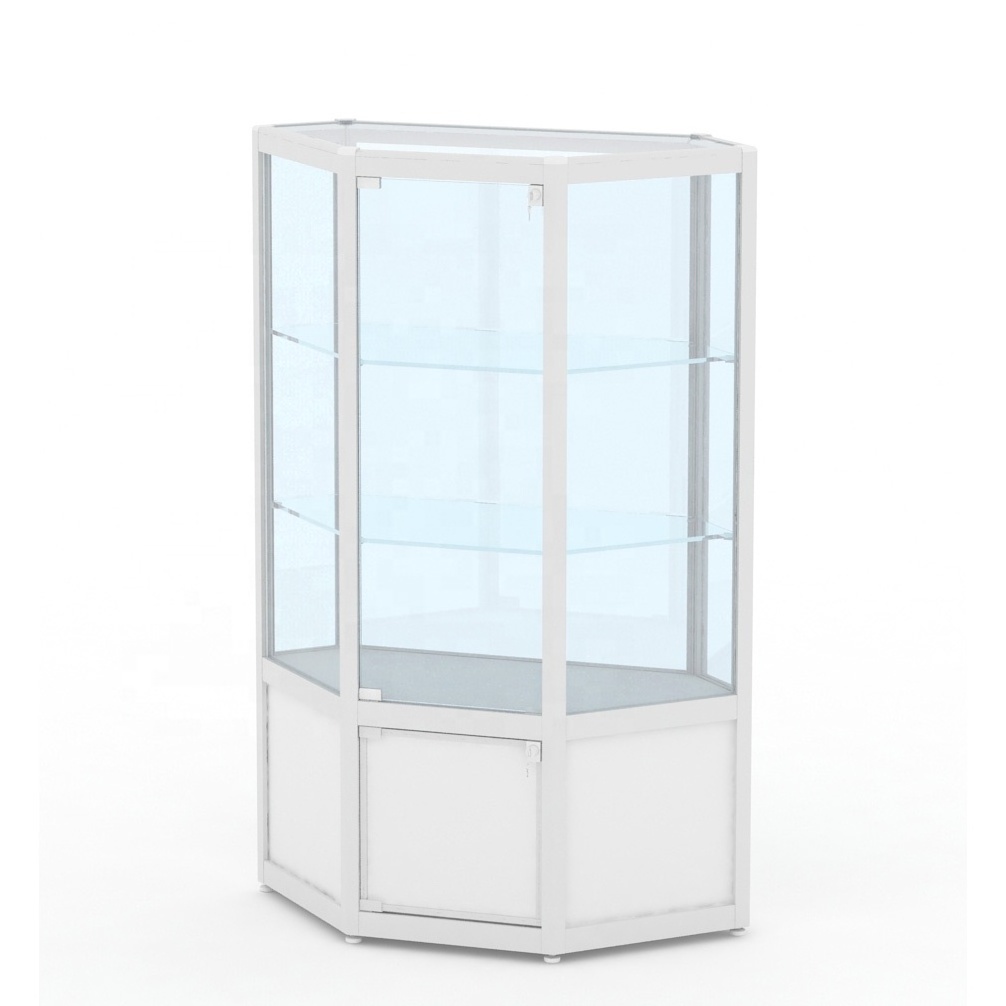 LED light lockable glass showcase jewelry display cabinets museum souvenir display case