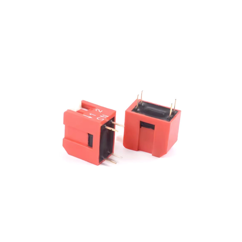 High Quality 2P Dial Switch, 2-Position Side Dial Switch With a Pin Pitch Of 2.54MM, Red