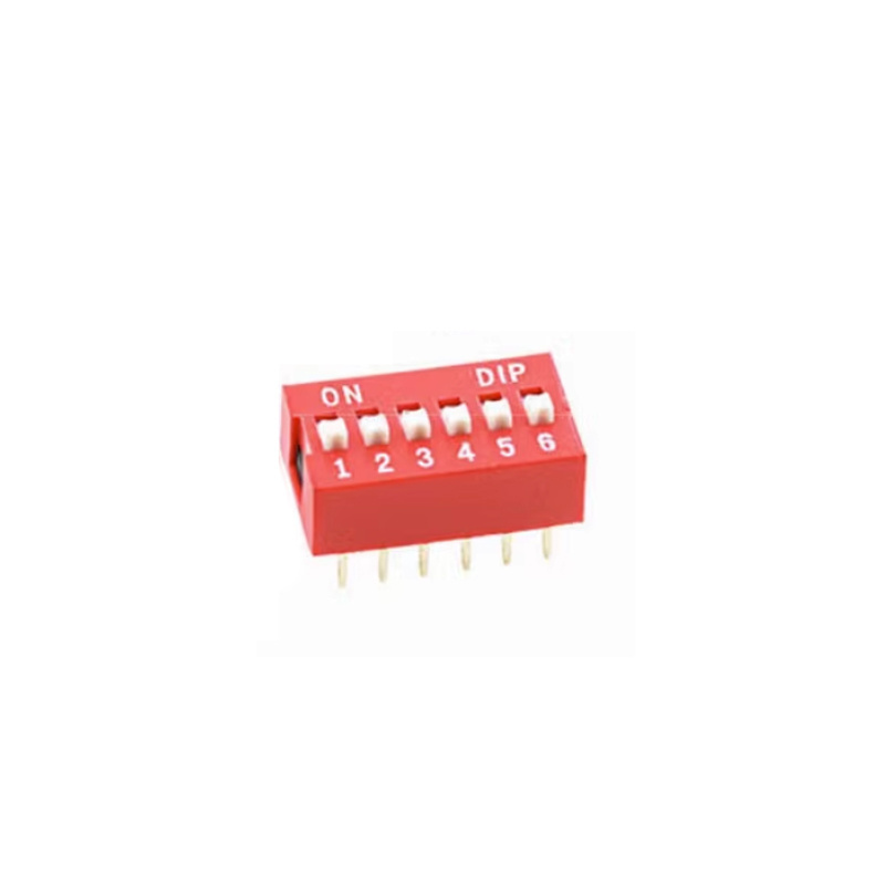 6P Dial Switch 6-Position Flat Dial Switch Pin Pitch 2.54MM Red C1