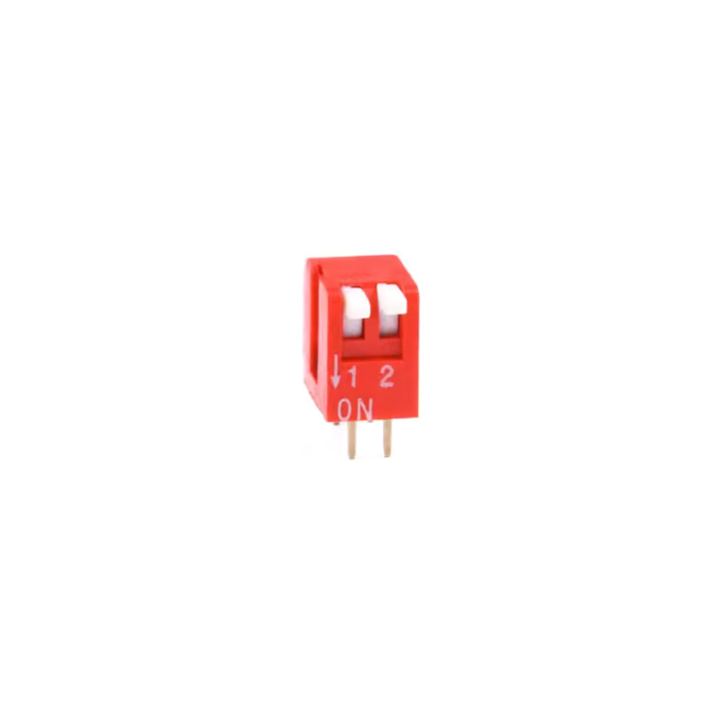 High Quality 2P Dial Switch, 2-Position Side Dial Switch With a Pin Pitch Of 2.54MM, Red