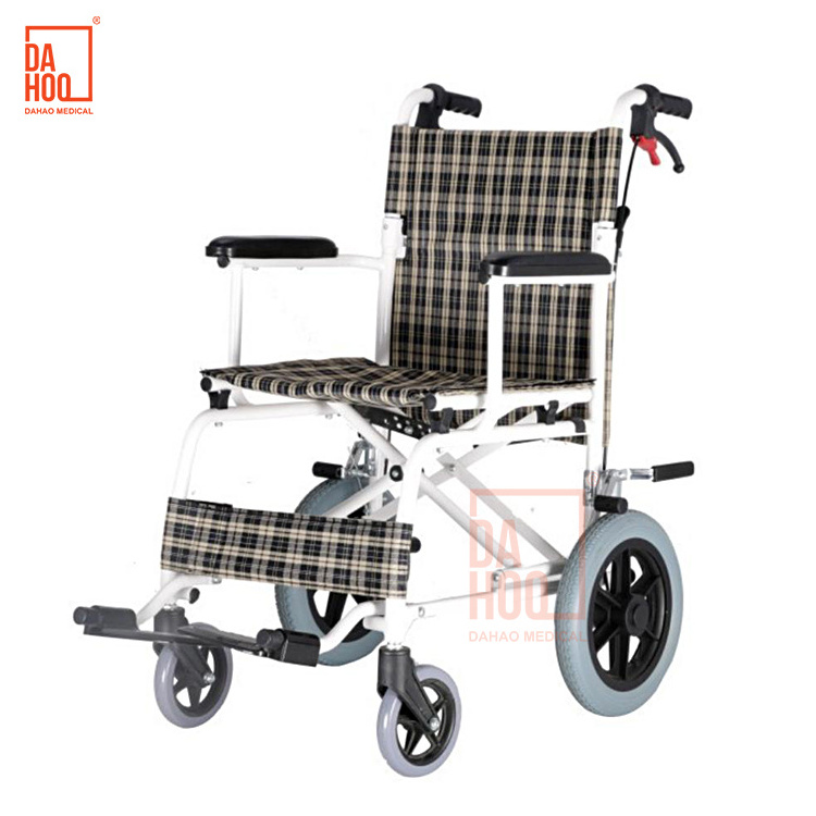 Wholesale Latest Design Aluminum Material Solid Tire Foldable Portable Manual Lightweight Pediatric Wheelchair