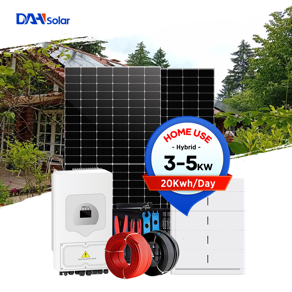 Photovoltaic Power Generation 1kw 3kw 5kw Off Grid Hybrid Complete Battries Solar System