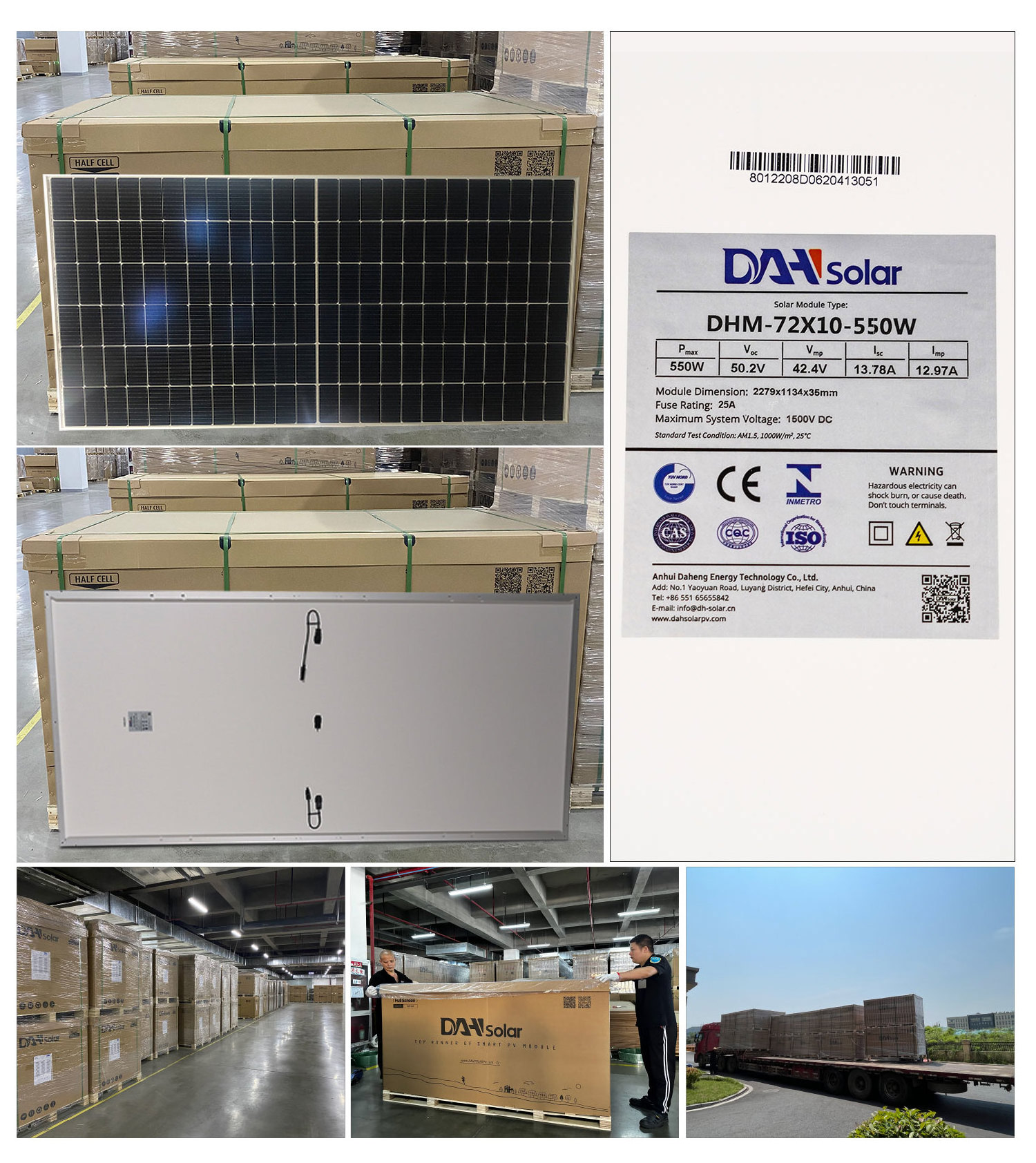 DAH Solar Panel 540W 545W 550W 555W 560W 1000W Price Solar Panel