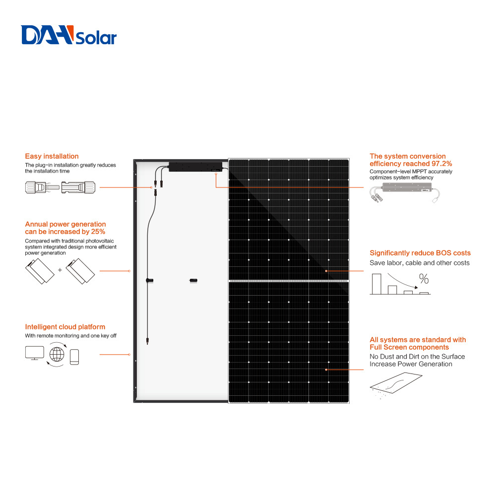 DAH Solar Energy System 920w 1000w 1500w Plug And Play Solar System Solar Panel Balcony Kit With Micro Inverter