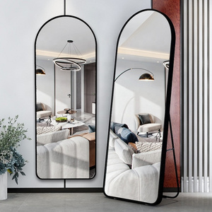 Arch shape floor full length Dressing mirror metal frame standing mirror wall hanging bathroom mirrors