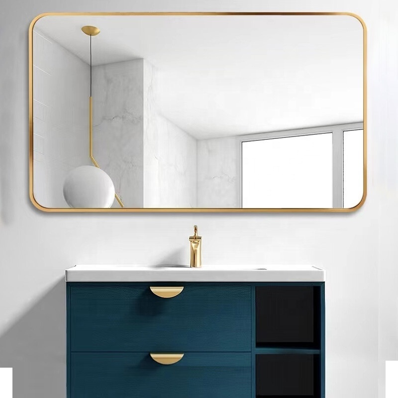 Modern style free antique wall dressing mirror hanging full length body mirror black gold full body mirror