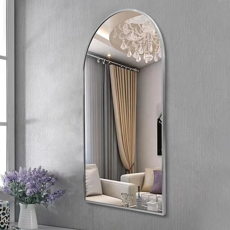 Contemporary design metal mounted decorative gold aluminum alloy framed stick on wall mirrors