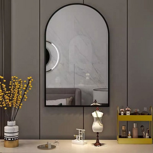 Contemporary design metal mounted decorative gold aluminum alloy framed stick on wall mirrors