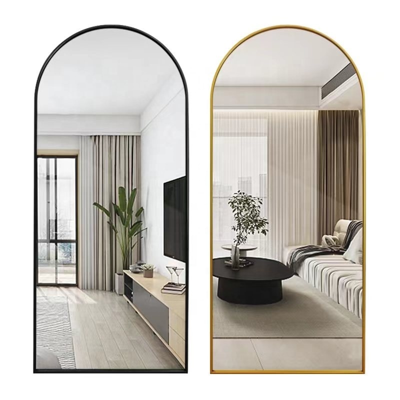 Factory  Custom Large Gold Metal Framed Floor Standing Dressing Wall Full Length Big Long full body Mirror for Home Decor