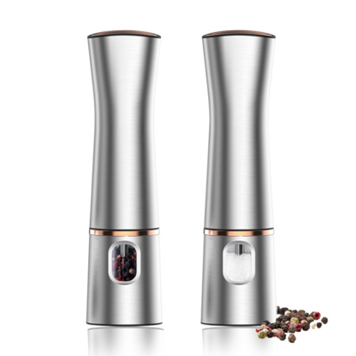 hot selling electric salt and pepper grinder set, new stainless steel electric spice mill  salt pepper grinder