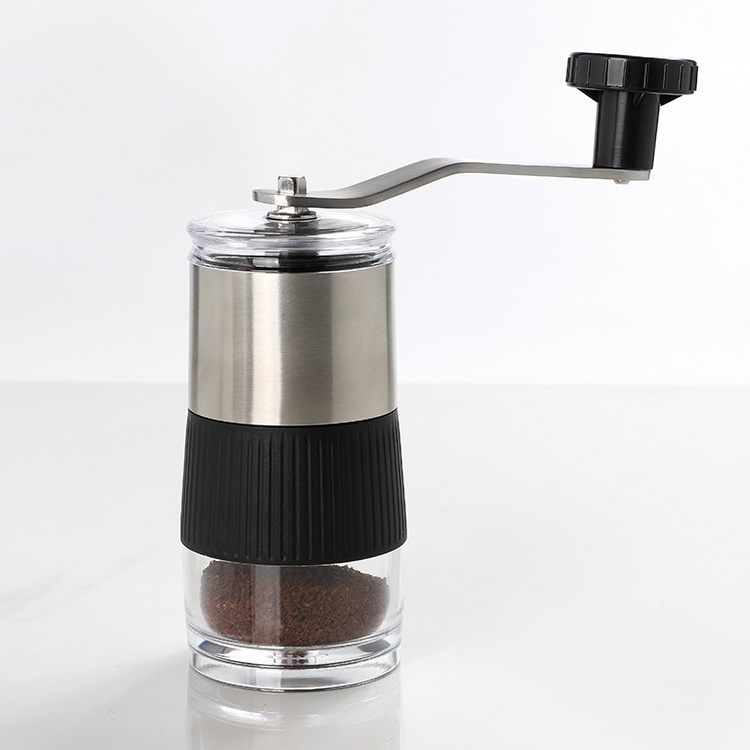 Professional factory Stainless Steel espresso black manual oem color glass mini coffee grinder