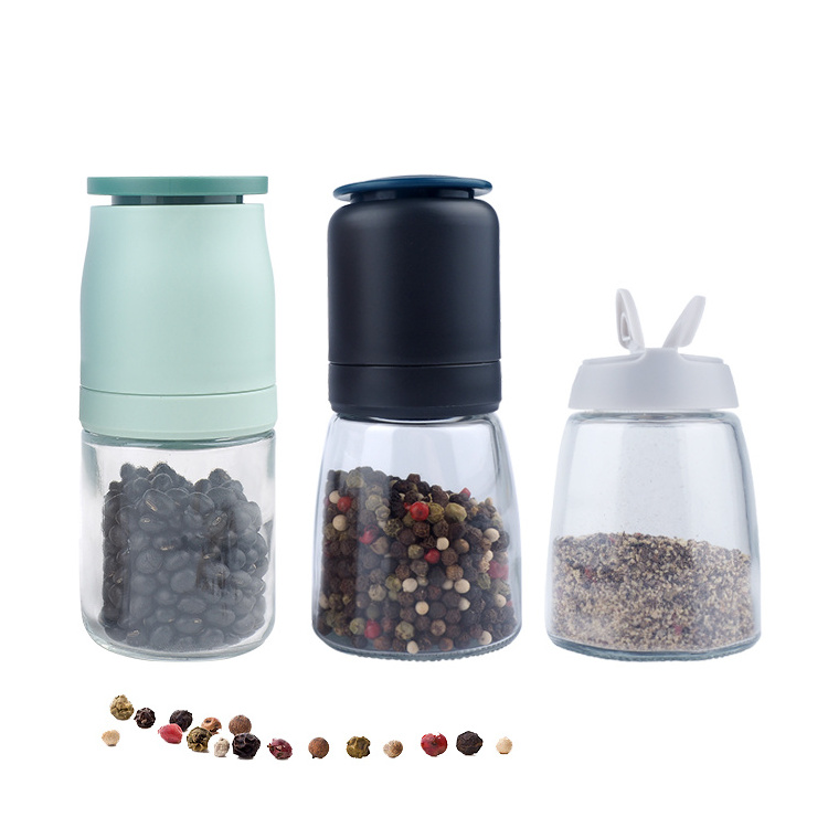 Popular Manual Plastic salt and pepper grinder, Easy adjustable portable spice grinder salt mill sets