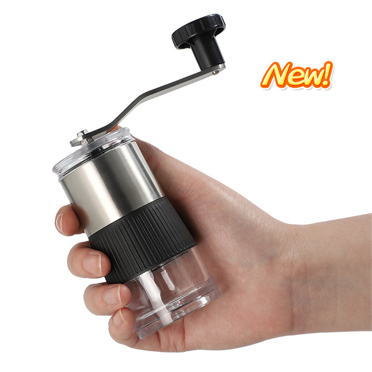 Professional factory Stainless Steel espresso black manual oem color glass mini coffee grinder