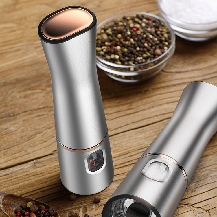 hot selling electric salt and pepper grinder set, new stainless steel electric spice mill  salt pepper grinder