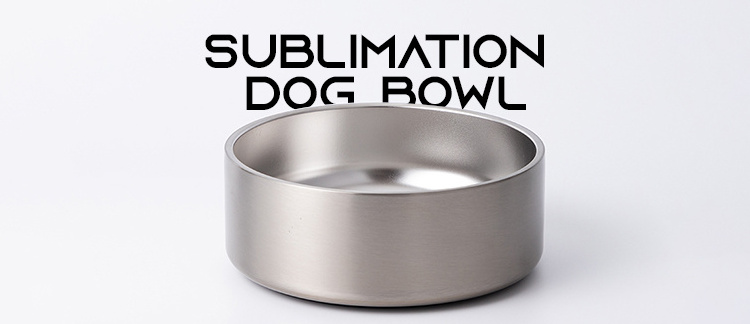 Custom Large Capacity 32oz 64oz Double Wall Stainless steel Insulated Sublimation Pet Dog Bowl with Non-Slip Footpad