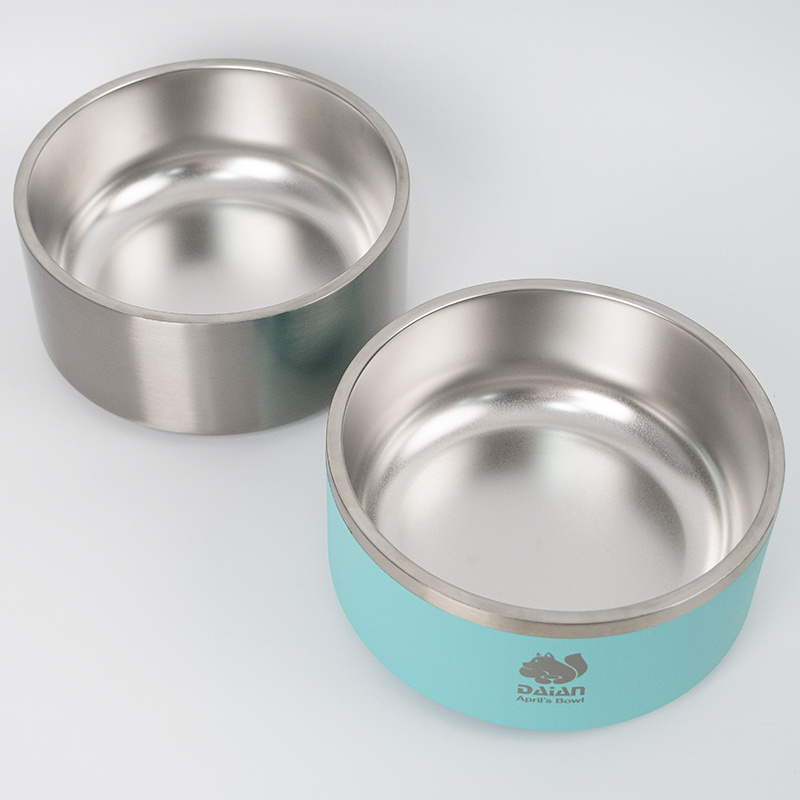 Wholesale 18oz 32oz 64oz Insulated Vacuum Dog Bowl Stainless Steel Metal Raised Dog Food Bowl