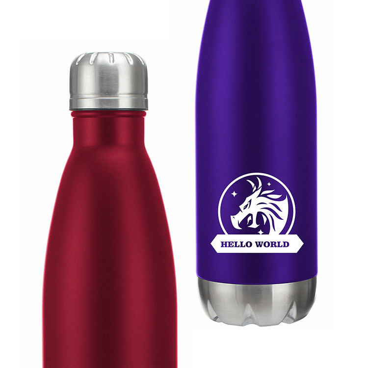 500 ml Vacuum Insulated Water Bottle Double Walled Stainless Steel Cola Shape Travel Sports BPA Free Bottle