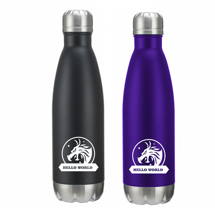 500 ml Vacuum Insulated Water Bottle Double Walled Stainless Steel Cola Shape Travel Sports BPA Free Bottle