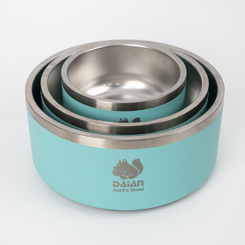 Wholesale 18oz 32oz 64oz Insulated Vacuum Dog Bowl Stainless Steel Metal Raised Dog Food Bowl