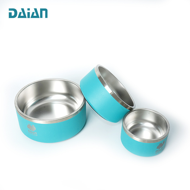 FREE SAMPLE 18oz 32oz 64oz Insulated Vacuum Metal Travel Dog Bowl Stainless Steel Pet Bowl