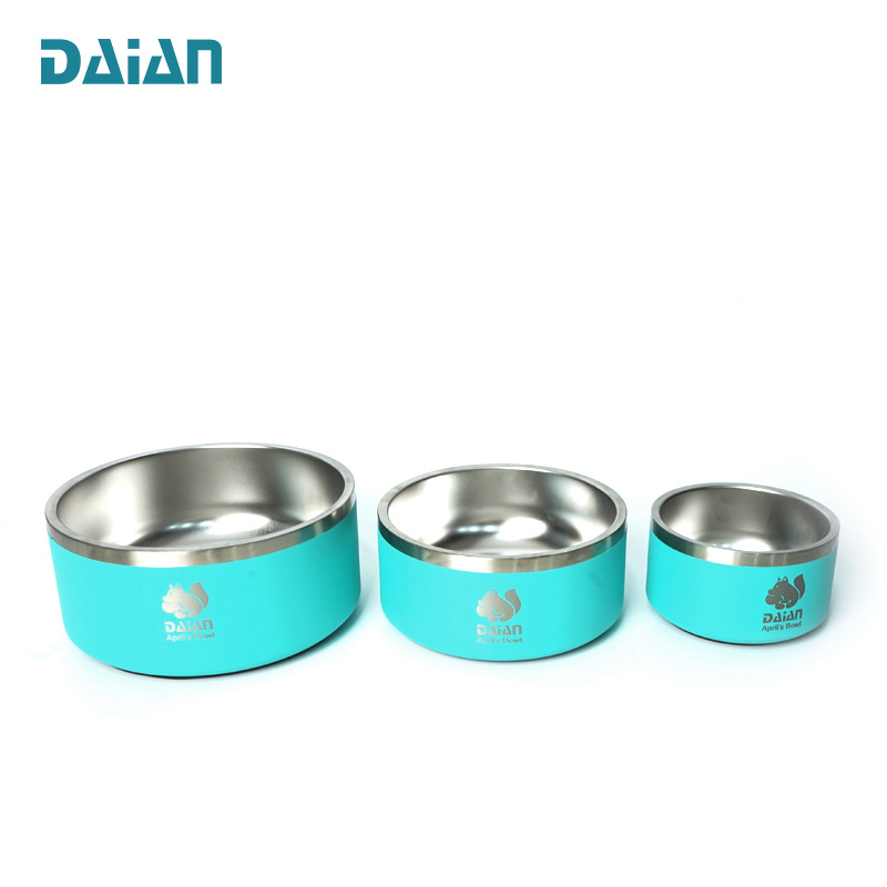 FREE SAMPLE 18oz 32oz 64oz Insulated Vacuum Metal Travel Dog Bowl Stainless Steel Pet Bowl